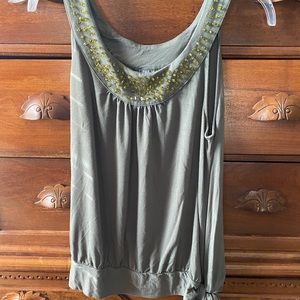 Olive green sleeveless top